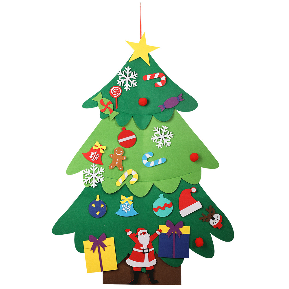 

Christmas Decoration Hanging Pendant New Year Toys DIY Artificial Craft Non-woven Fabric Xmas Tree Window Decor Ornament
