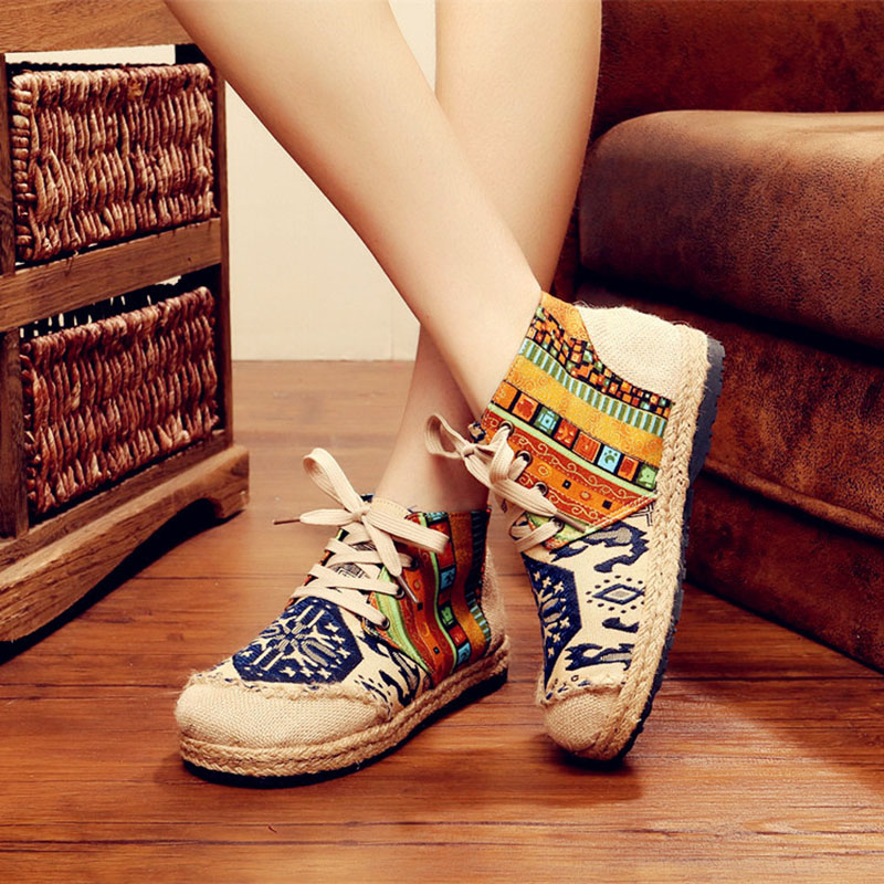 Color : Black , Size : US:5\UK:4\EUR:35 Womens embroidered shoes spring section Yunnan ethnic style thin flat shoes