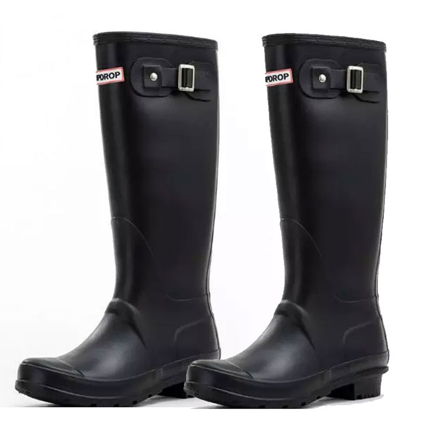 matte black rain boots womens