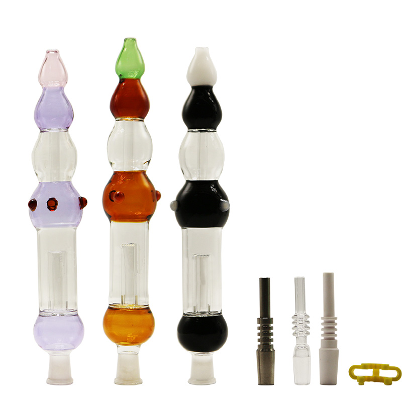 Glass313 CSYC NC013 Glass Pipe 14mm Joint Nail Titanium Tip Ashtray 6 Colors About 26.5 cm Length Tube Oil Rig Pipes Bong-image-407708771
