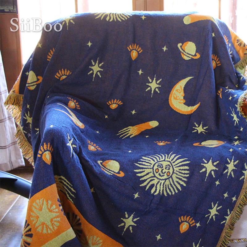 

Modern fashion style household multi-color thick cotton thread 130*180cm blanket for sofa bed chair couverture cobija SP6186