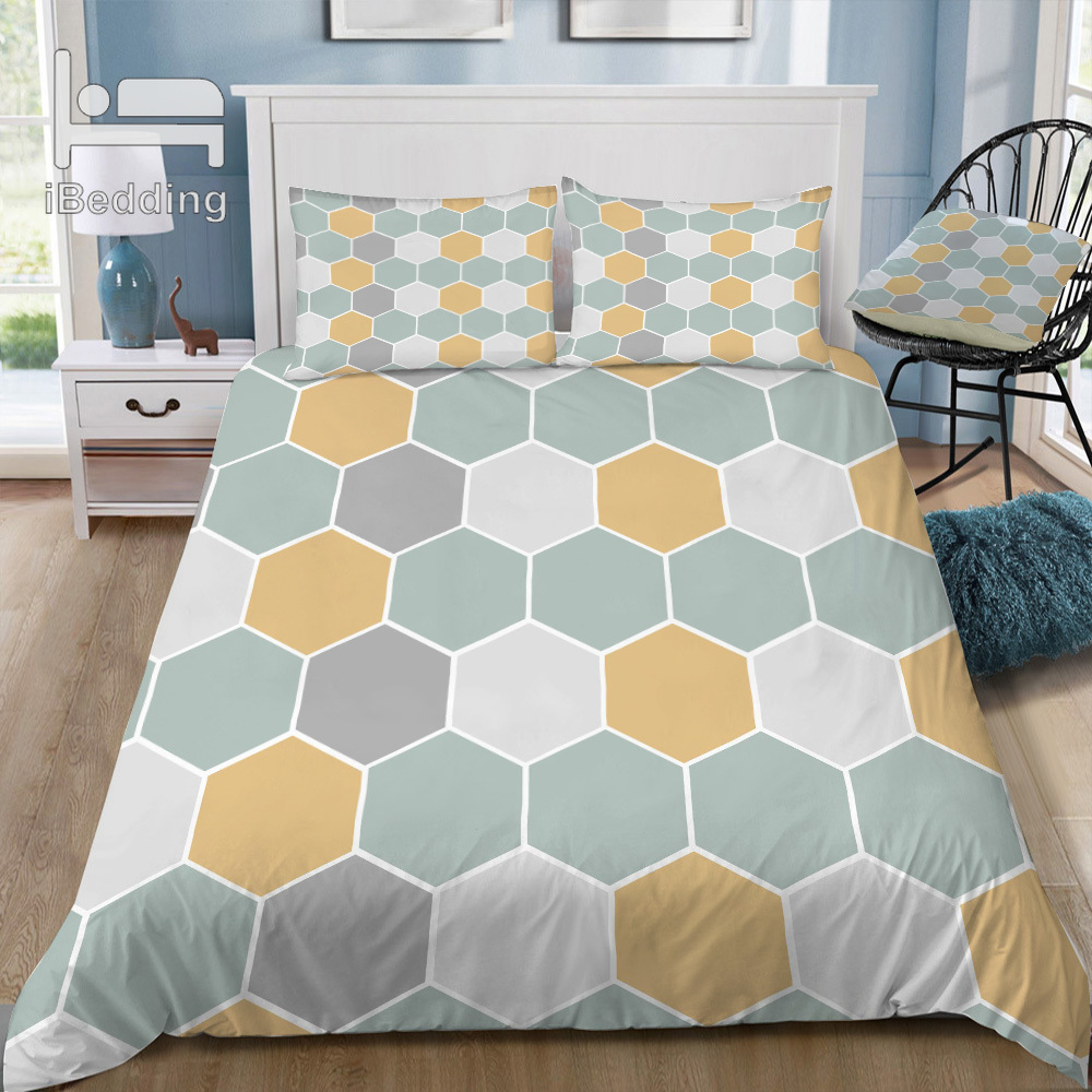 

Hot Honey Comb 3D Bedding Set Printed Duvet Cover Set Queen King  Size