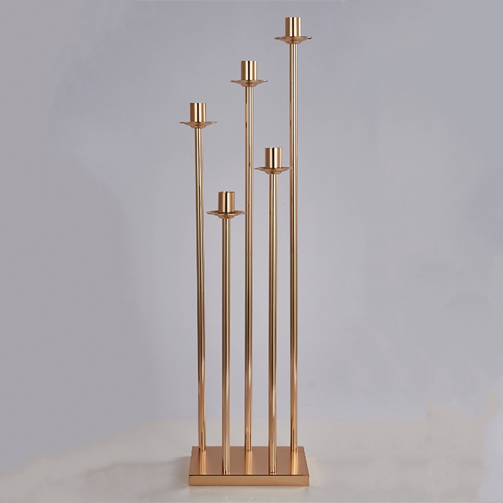 

Metal Candle Holders 5 Arms Candelabra Candlestick Wedding Table Centerpiece Pillar Stand Road Lead For Party Home Decoration