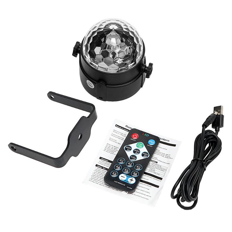 

Car Auto Disco DJ Stage LED RGB Crystal Ball Party Lamp Lights For Civi PQG, As pic