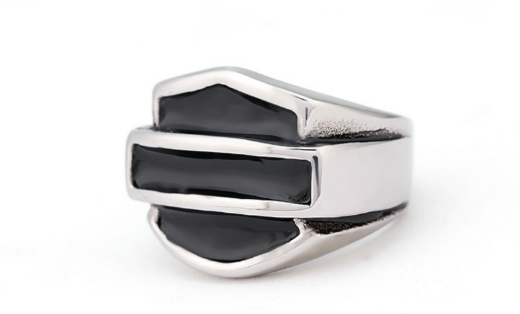 

Men's Large Size Stainless Steel Cycling Punk Cool Harley Skeleton Ring Hip Hop Jewelry Shield Ring Men Free Shipping, Silver