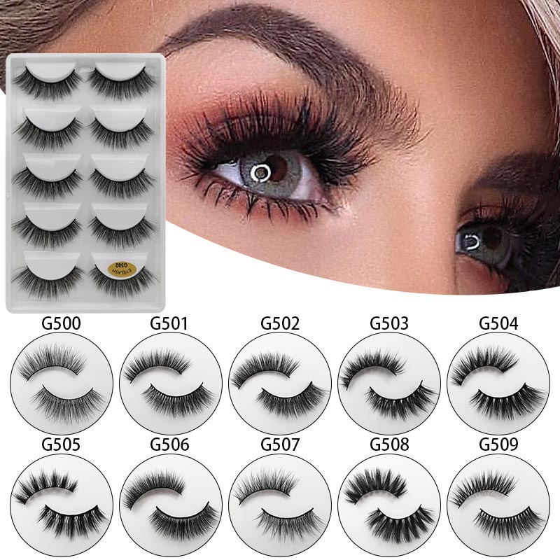 

5 pairs 3D Mink Lashes Natural False Eyelashes Dramatic Volume Fake Lashes Makeup Eyelash Extension Silk Eyelashes