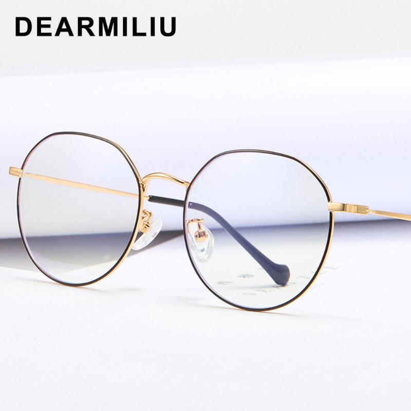 

Sunglasses DEARMILIU Round Rose Gold Frame Anti Blue Light Blocking Glasses Led Computer Reading Radiation-resistant Gaming Eyewear