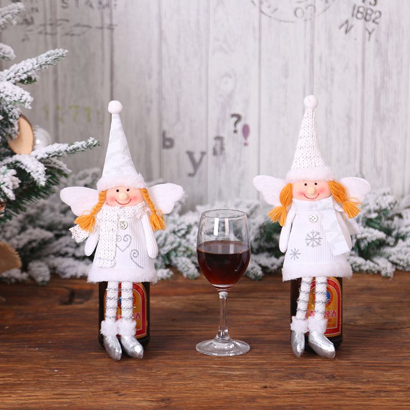 

Holiday Dinning Table Decoration Angel Design Wine Bottle Covers Christmas Decorative Hanging Ornaments