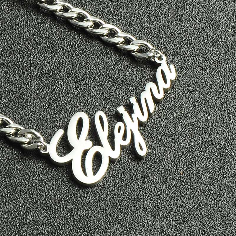 

Personalized Gold Cuba Chain Bijoux Femme Old English Name Necklaces Maxi Colar For Women Bridesmaid Gift Custom Jewelry