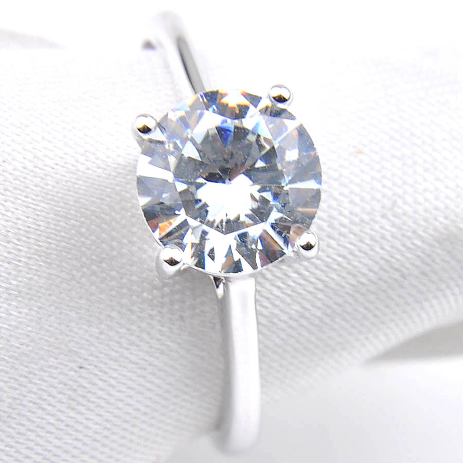 

Wholesale 5 Pcs LuckyShine Women Crystal Rhinestone Round White Crystal Rings 925 Sterling Silver Plated Friend Gift Wedding Rings