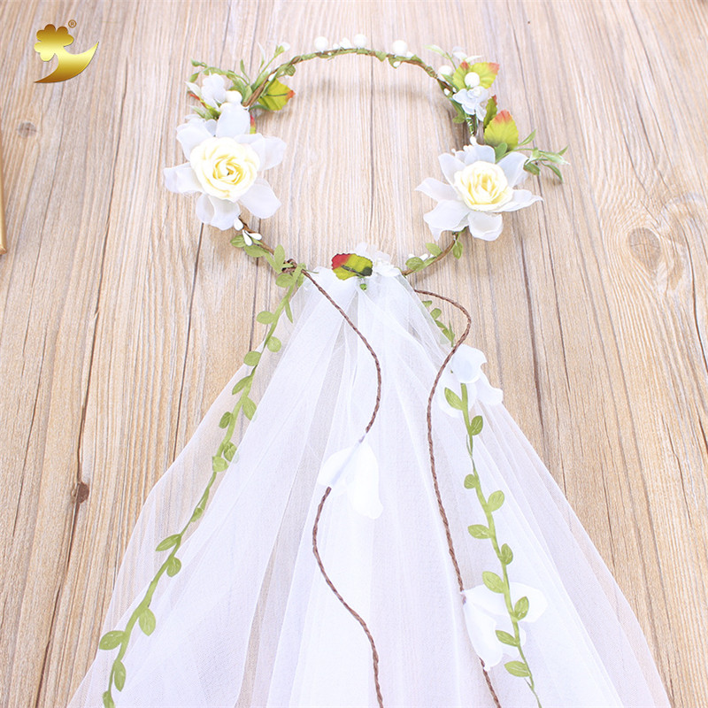 

2020 New Mori Rattan Wreath Ladies Handmade White Simple Hair Accessories, A2