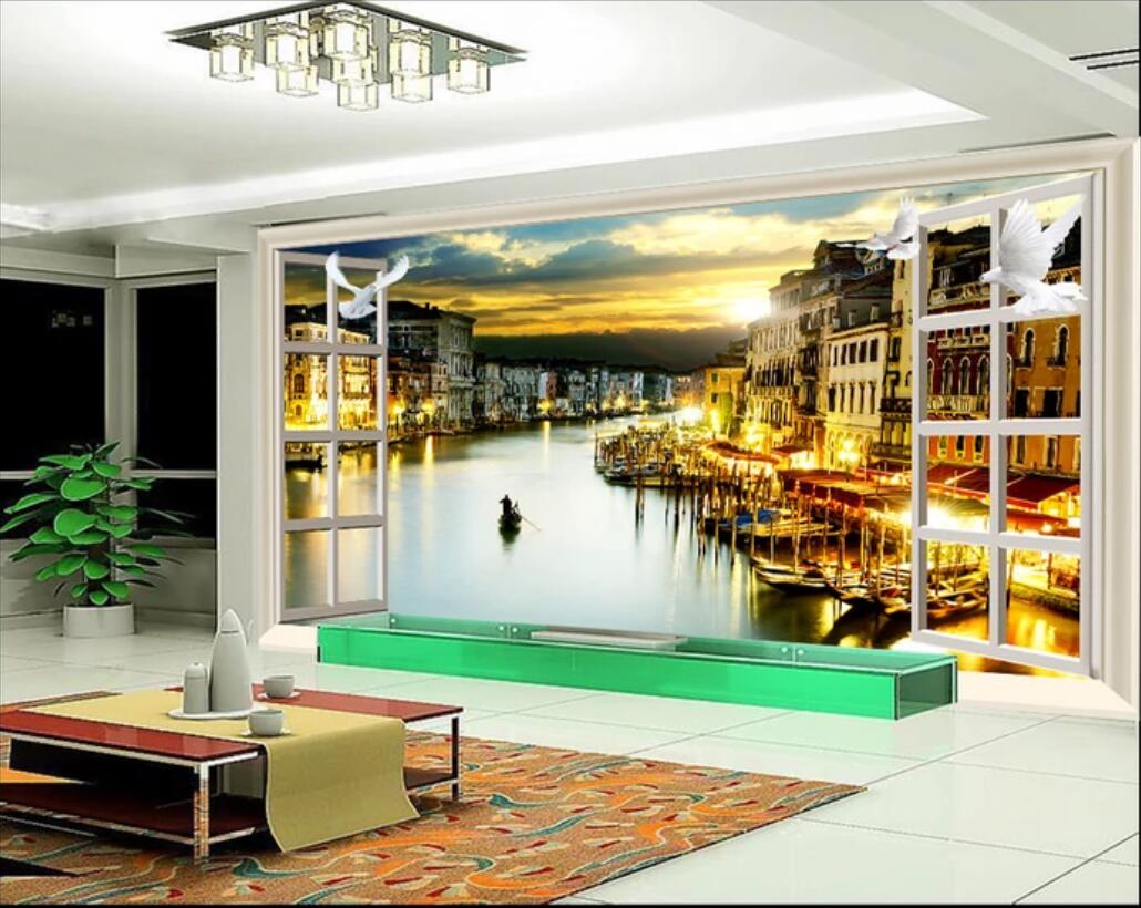 

3d wallpaper custom photo murals Fantasy European scenery 3D stereo TV background wall decoration painting canvas wall art trees red black, Picture shows