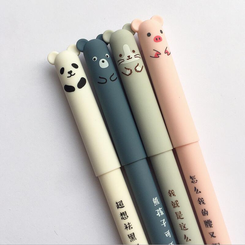 

4 pcs/lot Panda Pink Mouse Erasable Blue/Black Ink Gel Pen School Office Supply Gift Stationery Papelaria Escolar