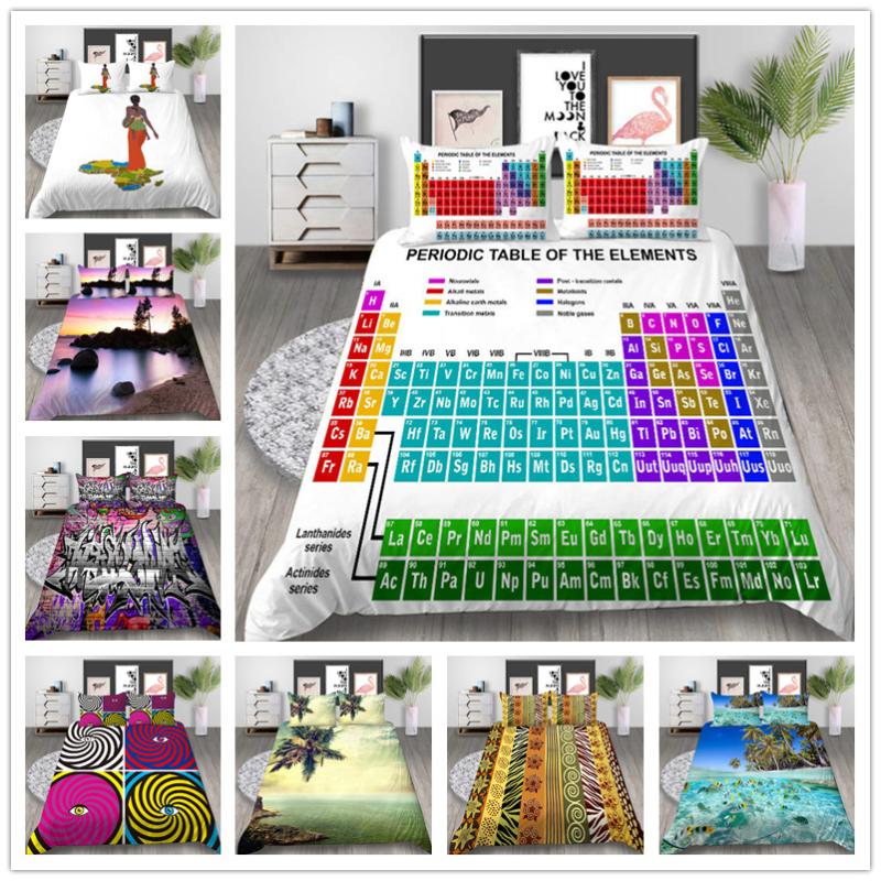 

Soft Bedding set Single Double King Size Comforter Cover with beautiful scenery 2/3pcs of Bedding Cover Suit