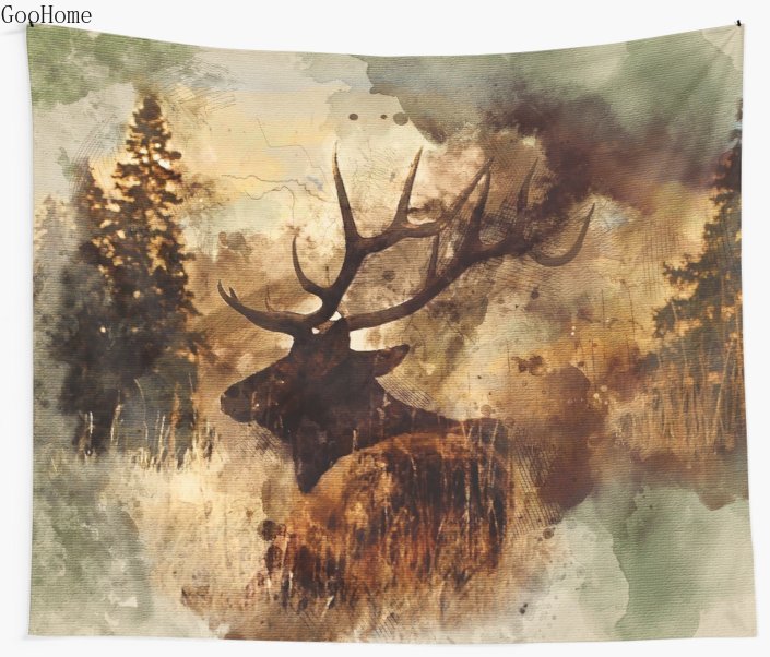 

Elk Wall Tapestry Cover Beach Towel Throw Blanket Picnic Yoga Mat Home Decoration