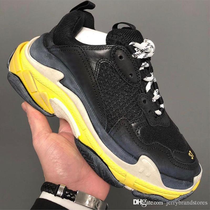 

New Arrival Hot Fashion Pairs 18FW Triple-S Shoes Sneaker Triple S 3.0 Casual designer Brand Designer Dad Shoes for Men's Women 35-46, Black