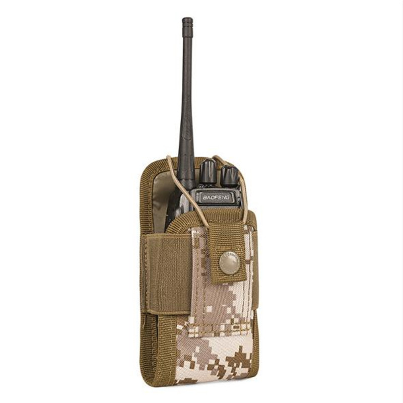 

D5column Y108 Tactical Bag Outdoor Sports Walkie-talkie Bag Camouflage Nylon Molle Pouch, Khaki