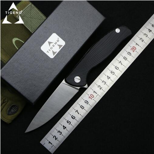 

Hati 95 Flipper folding knife D2 blade G10 + steel handle camping hunting outdoor survival pocket Kitchen knives edc tool