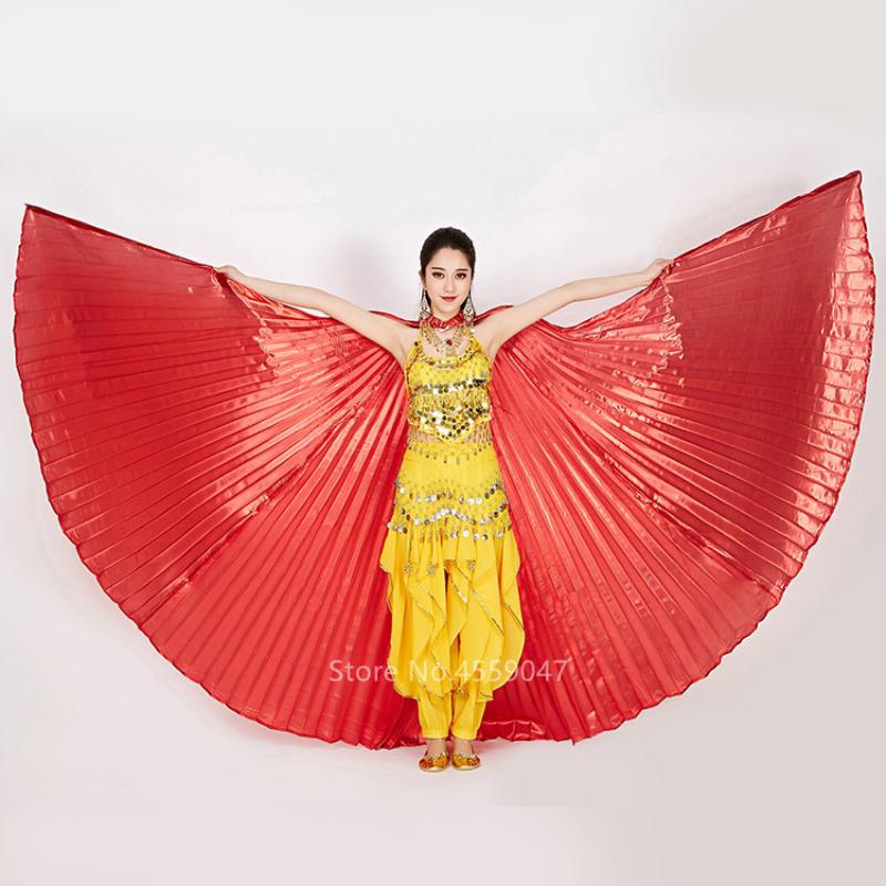 Fancy Belly Dance Costumes Egyptian 360° LED Light Isis Wings Sticks Performance
