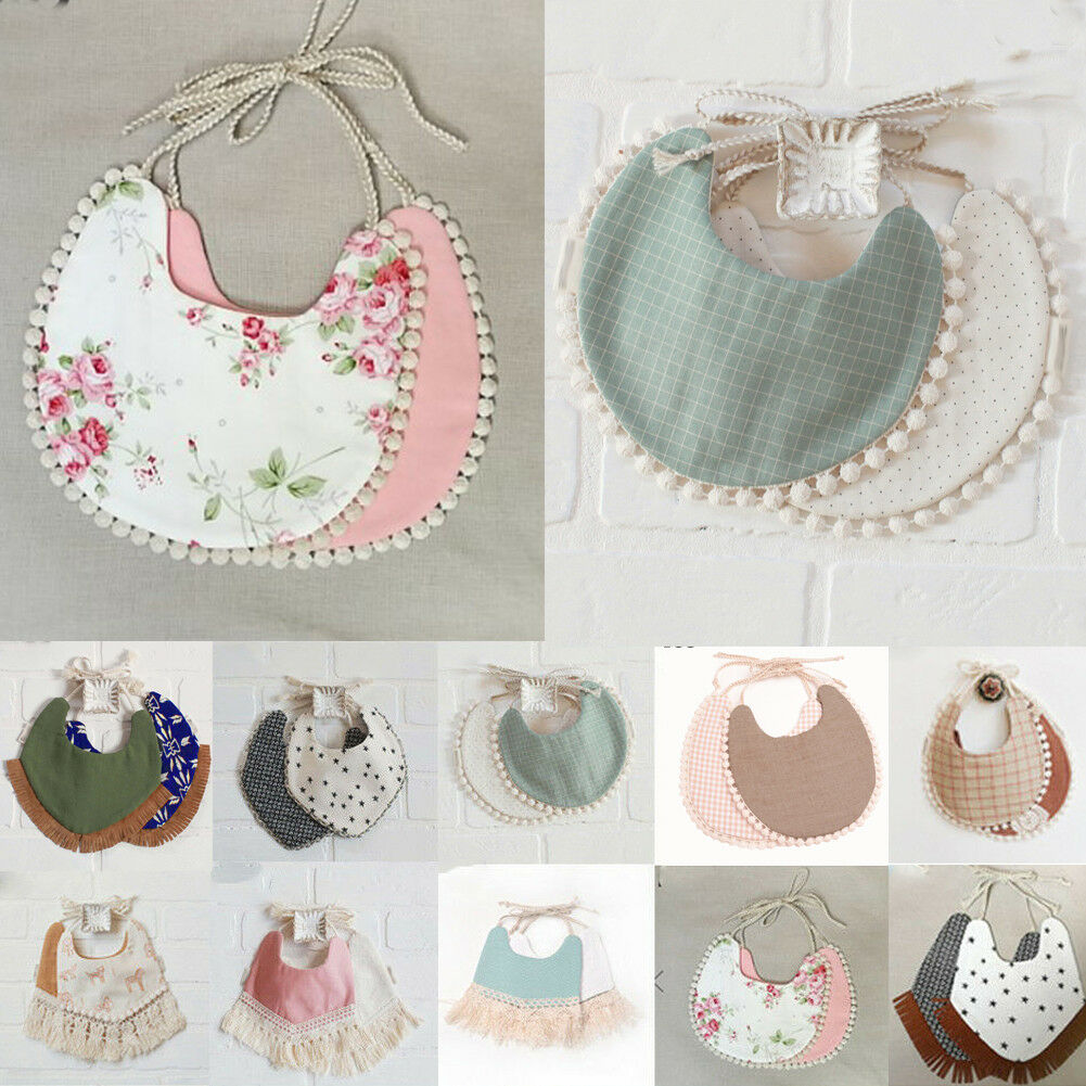 

2019 Baby Bib Boy Girl Burp Cloths Newborn Toddler Infant Kids Saliva Towel Feeding Double-deck Tassel Bib 1pc