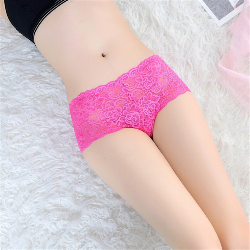 

Sexy Lace Floral Women Underwear Briefs String Lingerie Thong Seamless Panties, 3323 red