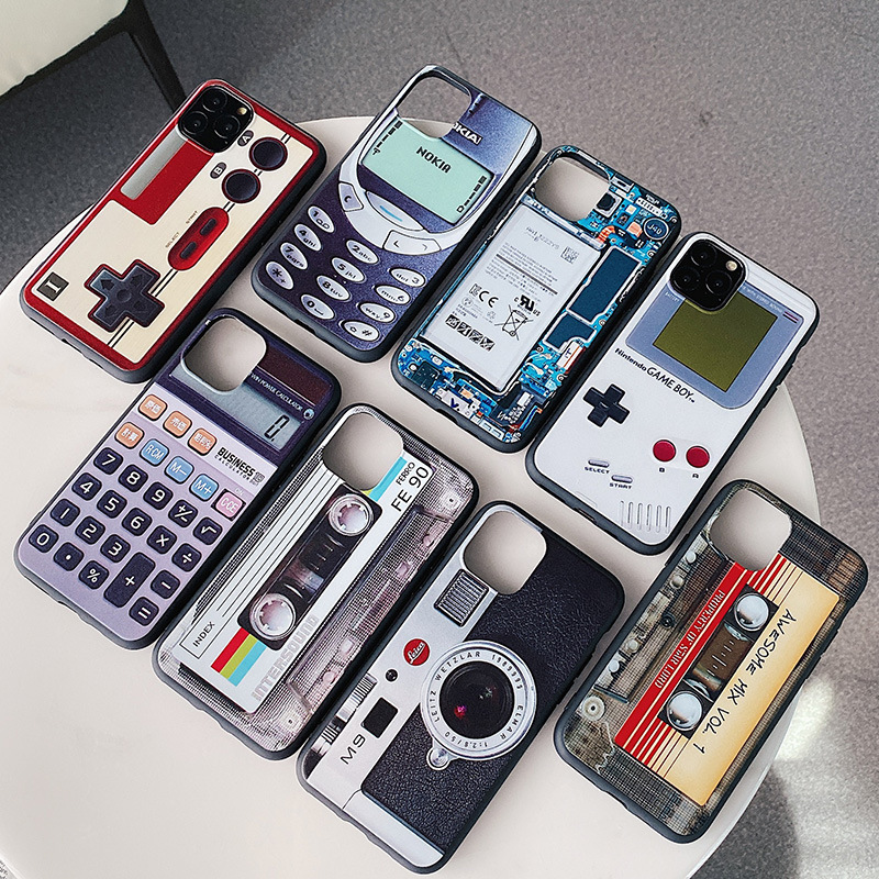 

New Luxury Retro Camera Cassette Tapes Calculator Keyboard Soft Phone Fundas Case For iPhone 11 Pro MAX XS Max X XR 6 6S 7 8 Plus