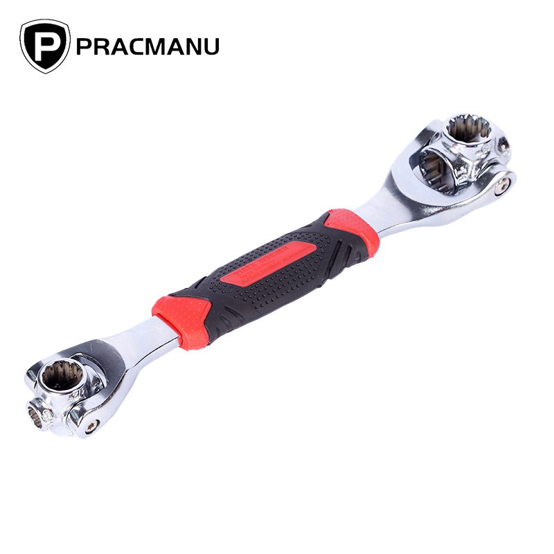 

PRACMANU Wrench Replaces 48 In 1 Tools Socket Works With Spline Bolts Universial Furniture Car Repair 25cm Only Red