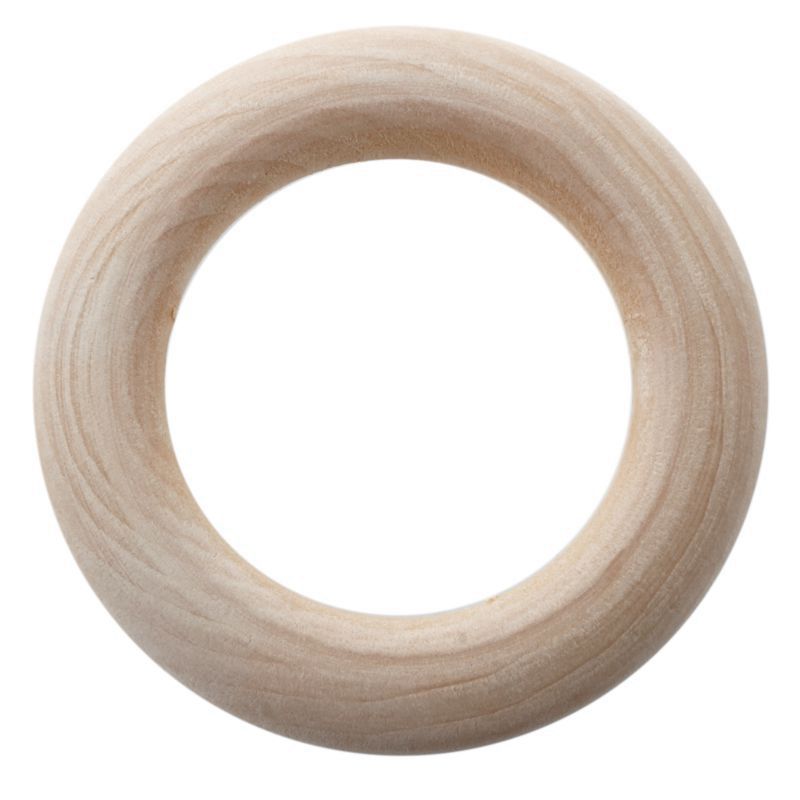 

20pc Unfinished Teething Ring Add On Wooden Rings 55mm Natural 2.2 inches