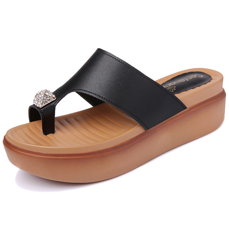 

Summer New Fashion Women Sandals Inside and Outside The Room for Women Casual Slippers Platform Shoes 3-45, Black