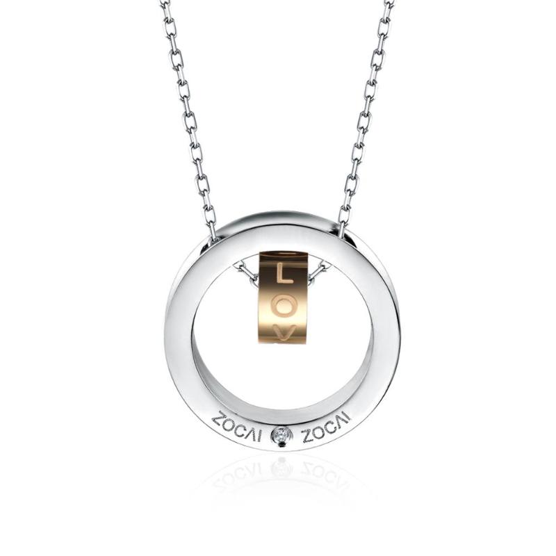 

Other Multi-tone Gold Pendants For Women Authentic 14K Sliver Sparkling Diamond Simple Round Pendant Wedding Fine Jewelry