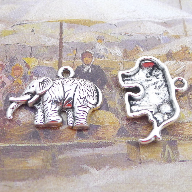 

B3870 12*12mm Elephant Ancient Silver Combine Gold Product Parts Diy50 Individual / Package 3.9 g