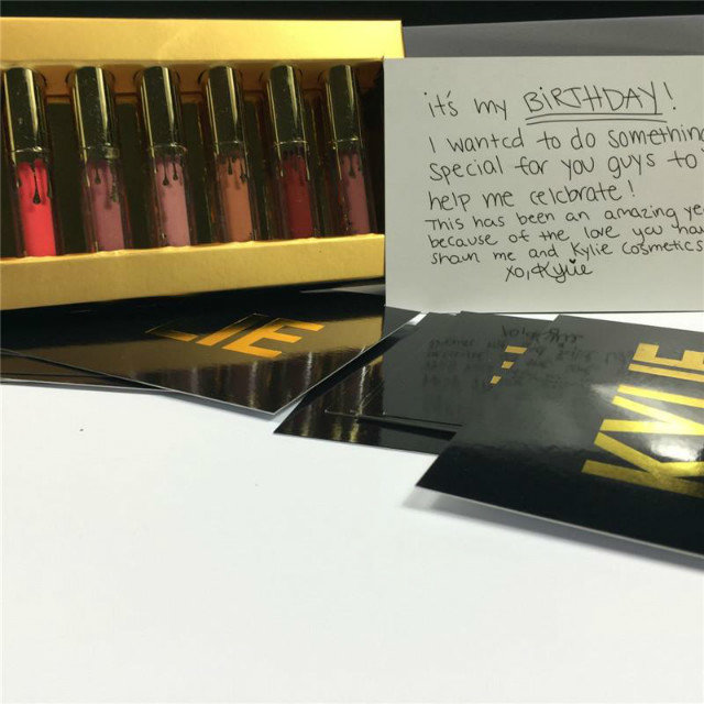 

In stock! Famous brand Birthday Edition Lip Kit Matte Liquid Lipsticks 6pcs set mini lipgloss kit DHL free shipping