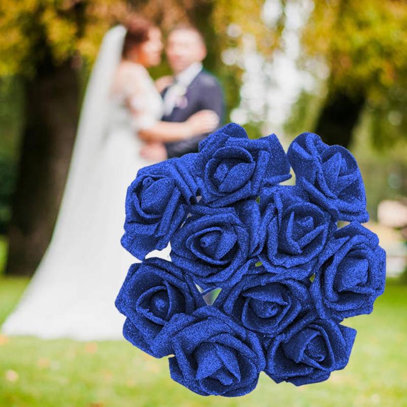 

PE Foam Flower Glitter Foam Rose Artificial Flowers Roses Lightweight Beautifuly 10pcs 6cm Valentine'S Day Gift Box Decorative, Red