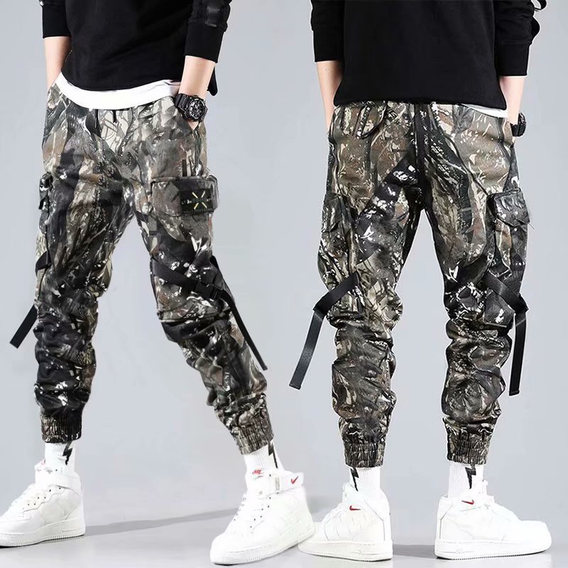 

2019 Men's Streetwear Pants Hip Hop Sweatpants Joggers Trousers Tactical Mens Pants Cargo Harem Men, Jungle camouflage