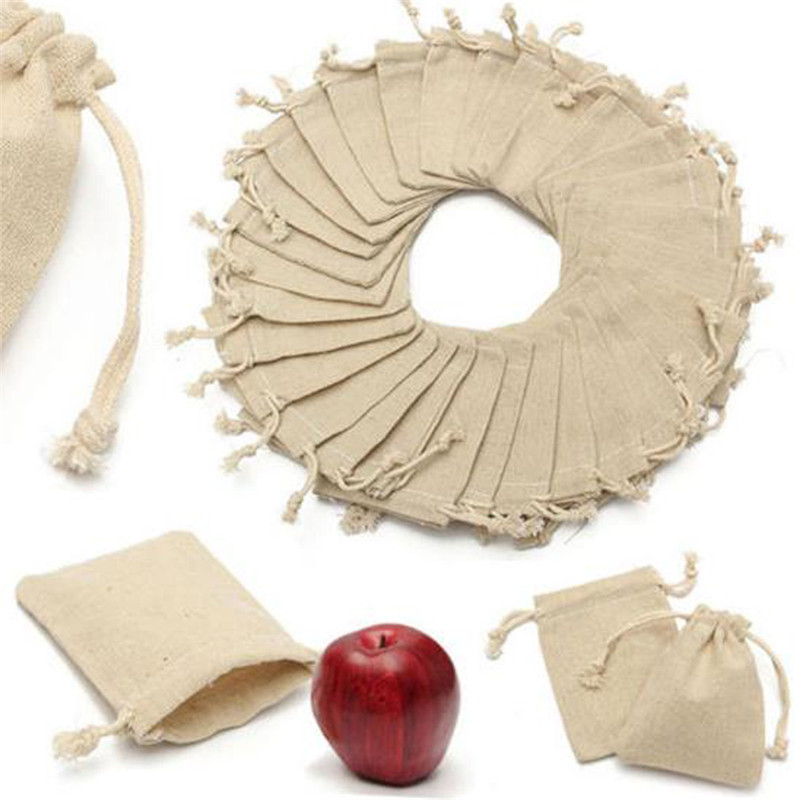 

50 pcs Linen Jute Drawstring Gift Bags candy box Sacks Wedding Birthday Party Valentine Favors Jewelry Candy Storage Christmas