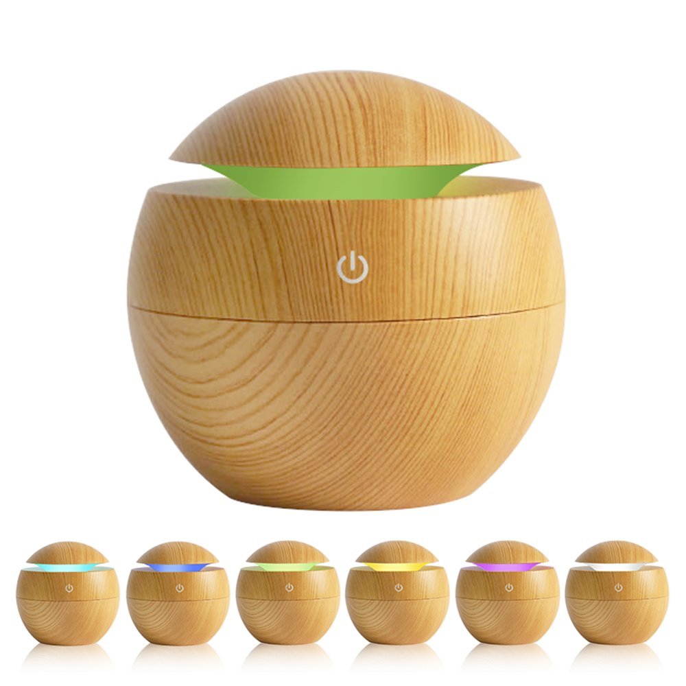 USB Ultrasonic Cool Mist Humidifier Air Purifier 7 Color Change LED Night light for Office Home-image-542517531