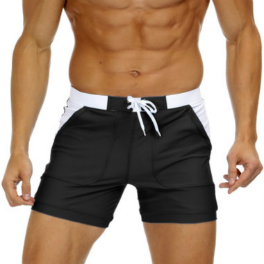 

Men Fashion Swimwear 2020 New Arrival Mens Solid Color Beach Shorts Men Summer Casual Swimming Trunks Board Shorts Hot, Black1