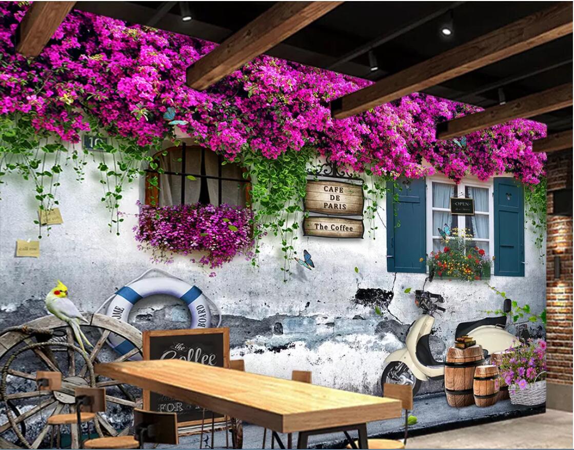 

3d room wallpaper custom photo non-woven mural Mediterranean window rose roses background wall art canvas wallpaper for walls 3 d, Non-woven fabric