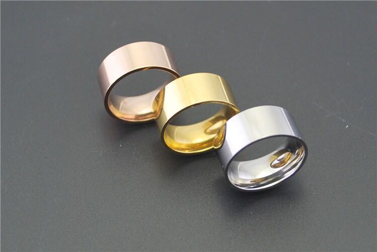 

316L titanium steelband ring fashion glaze European and American style never fade personality simple men jewelry Thumb rings Size:5-15#