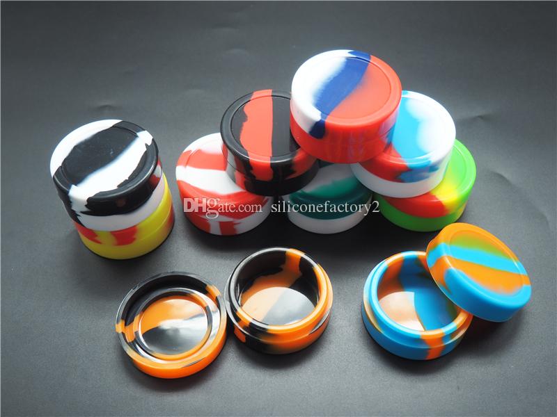 

22ml assorted color silicone container for Dabs Round Shape Silicone Containers wax Silicone Jars Dab containers