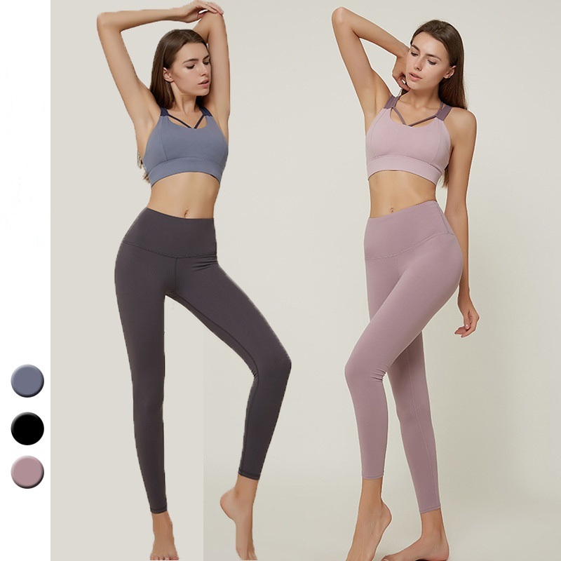 

2 Piece Women Yoga Set Tracksuit sets Cropped Bra+Long Pant Fitness Sport Suit for Women workout tummy control Clothing Fashionable sexy, Black+grey