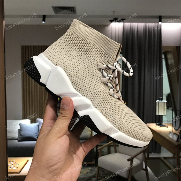 

Hot Sale-ual Trainer Men Women High Sock Shoes Black Blue Red Solid Designer Fashion Trainers Tennis Outdoor Walking Sneakers 35-45, Color_01