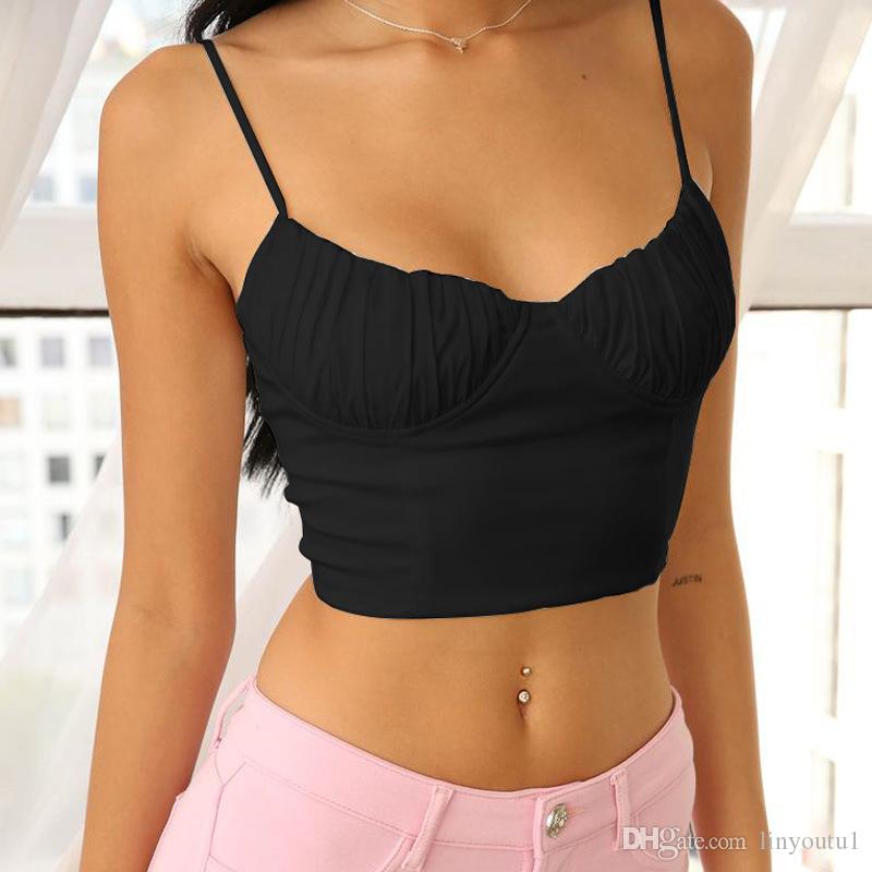

2020 Women's Shirt Solid Back strap Short Paragraph Navel Strap T-shirt Female Word Collar Slim Sexy Stitching T-shirt, White