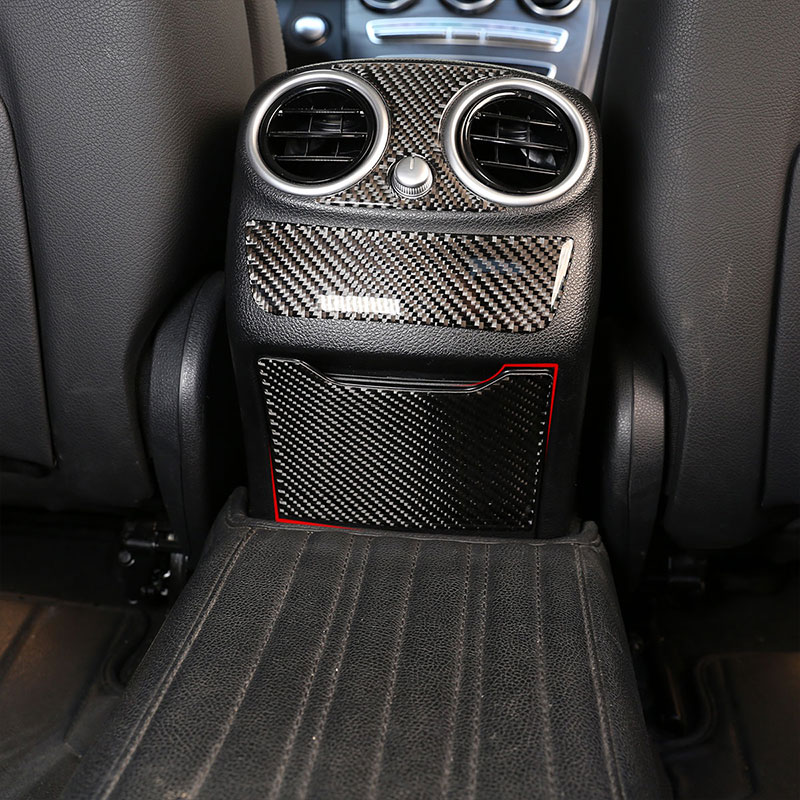 

For C Class W205 C180 2016-2019 Carbon Fiber Rear ashtray anti-kick panel 3D Interior Sticker Accessories