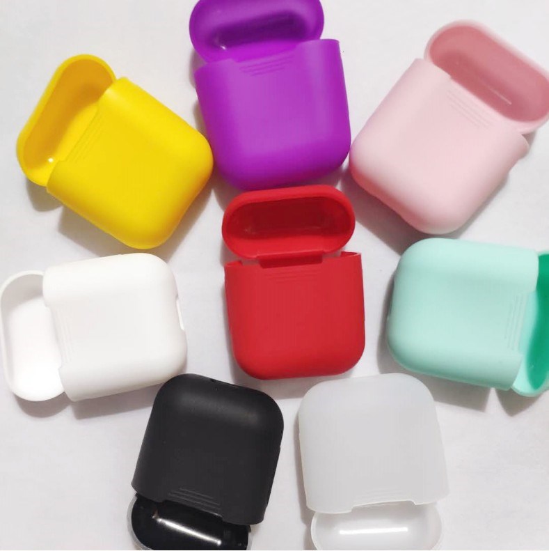 

100pcs For Apple Airpods Cases Silicone Soft Ultra Thin Protector Airpod Cover Earpod Case Anti-drop With Hook Retail Box DHL Shipping, Mix colors / remark