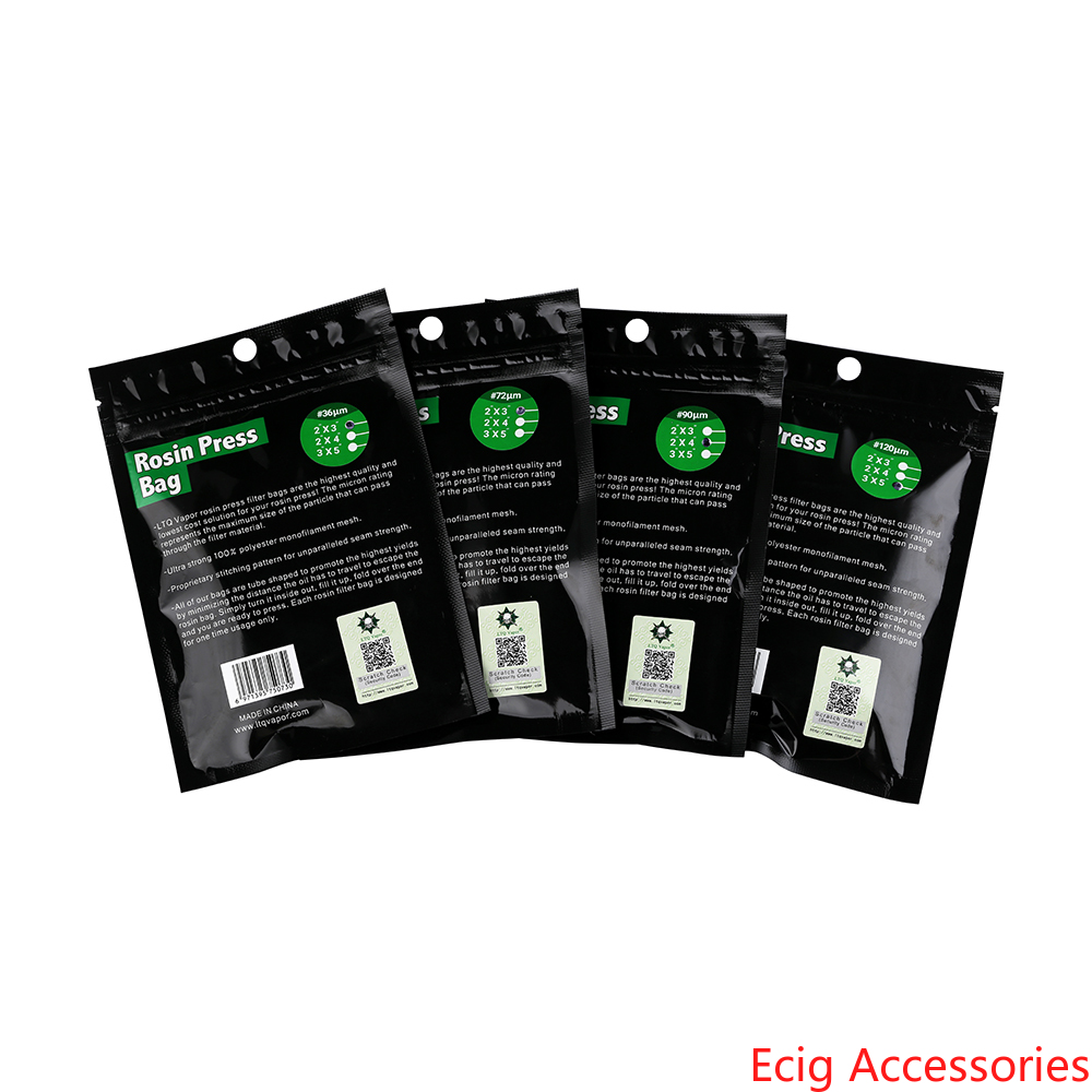 

Authentic LTQ Vapor Rosin Press Bags 2"x4" 2x3" 3x5" inch Size 36 72 90 120 Micron Nylon Mesh Filter Bags for Presser