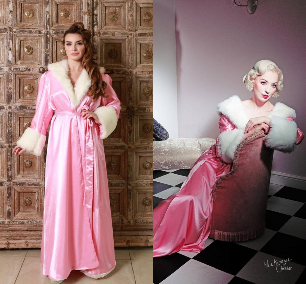 

Robe De Mariée Luxury Women Pink Fur Bathrobe Sleepwear Long Nightgowns Kimono Dressing Gown Babydoll Lingerie Bath Robe Luxury Bathgowns