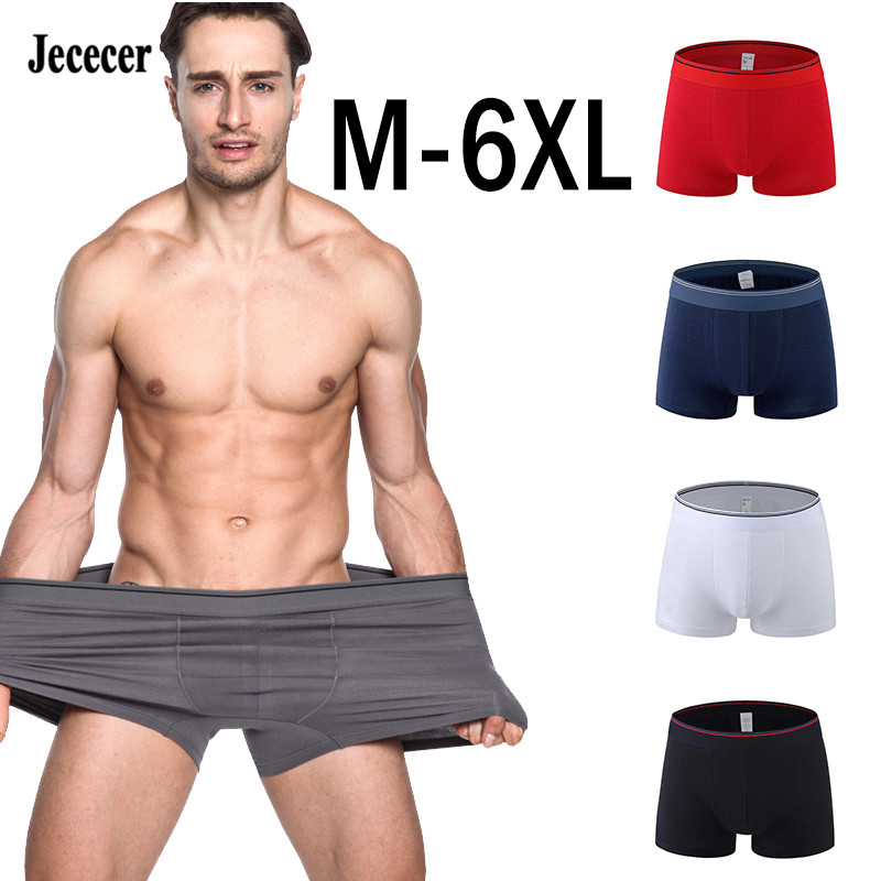 

Jececer (6 Pcs) Plus Size Cotton Men Boxers Briefs Underwear U Convex Design Mens Shorts Underpants -6XL