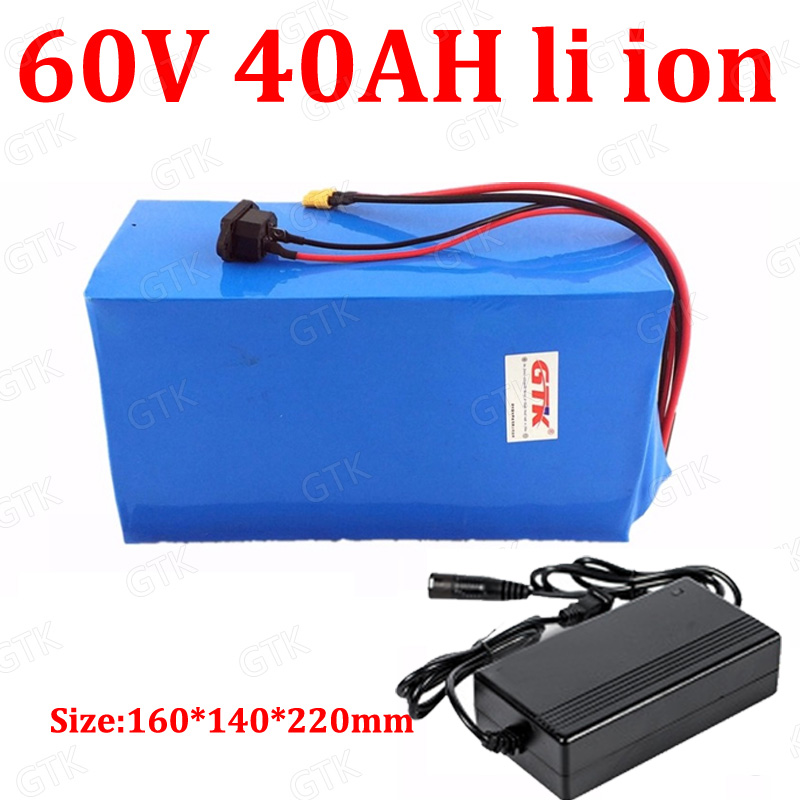 Gtk 60v 40ah Li Ion Battery Pack With Bms 60v 40ah Lithium For 3000w E Bike Scooter Bicycle Motorcycle Vehicle 5a Charger Battery Powered Fan Battery Powered Heater From Liuzedonggggg 555 2