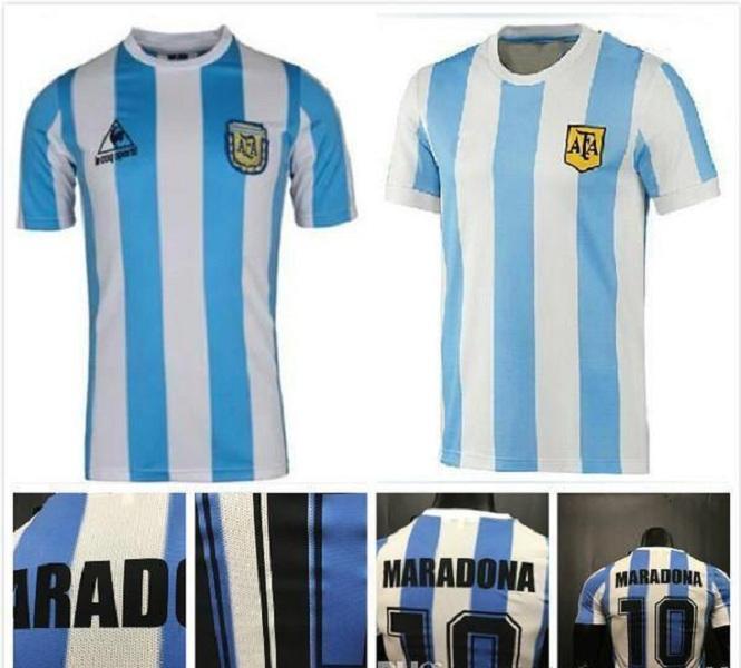 

TOP THAILAND 1978 1986 Argentina retro jersey classic vintage DIEGO MARADONA Soccer jersey Camisa de futebol jersey Adult football Shirt 06, Colour 2